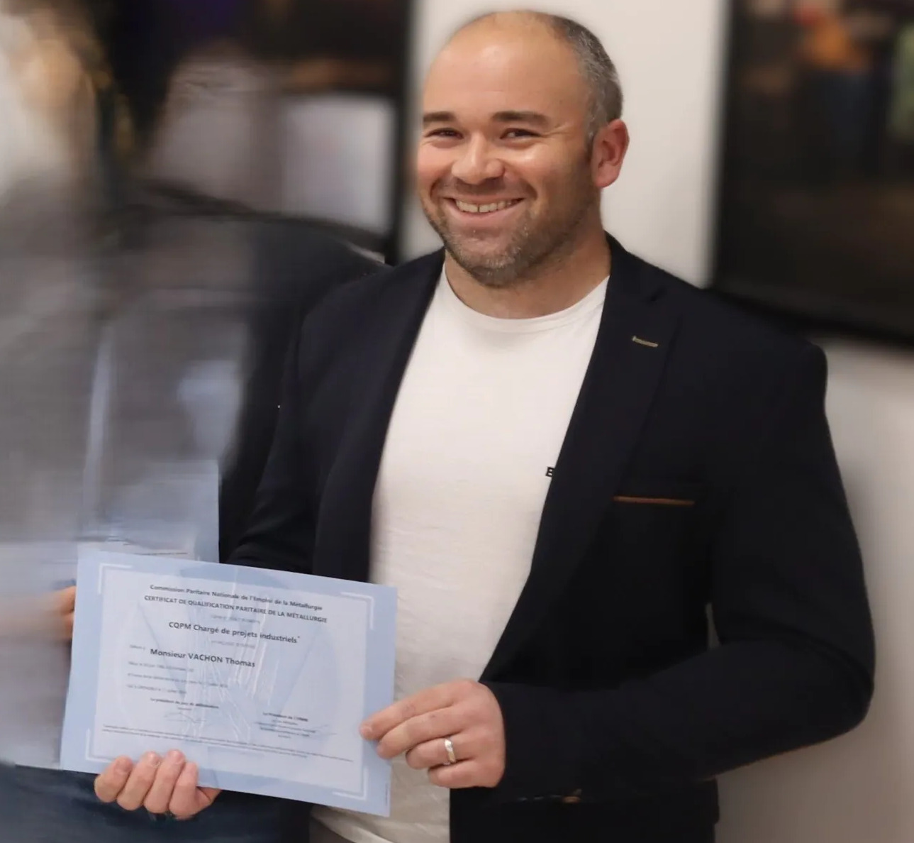 Monsieur Vachon a reçu son diplôme CQPM TIAP.